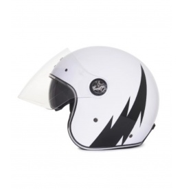 CAPACETE LUCCA GALAXY GLOSSY BOLT WHITE/BLACK 
